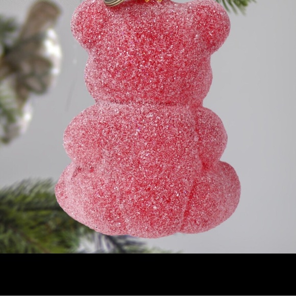 Festive glass sour gummy bear orange ornament - Picture 2 of 10